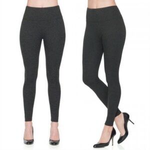 SPANX woman's Ready to Wow heathered charcoal‎ ponte leggings pants